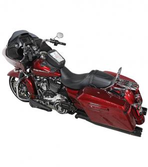 Route 1 Journey Highway Cruiser Magnetic Tank Bag on red Harley Davidson from left side