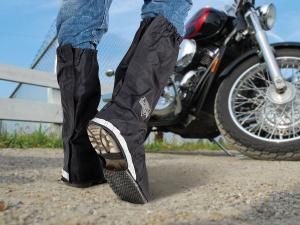 Photo showing Waterproof rain boot covers on man with heel up