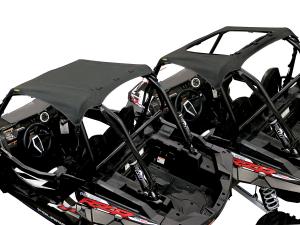 Photo showing open and closed soft top on 2 seat RZR
