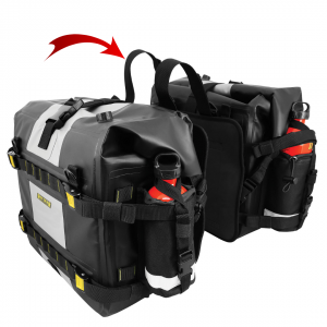Photo showing center straps for Hurricane Adventure Saddlebags (SE-4050) - sold as a pair