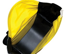 Photo showing saddlebag stiffeners installed in bag
