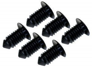 Photo showing set of 6 push pins for door bags on white background