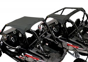 Photo showing open and closed soft top on 2 seat RZR