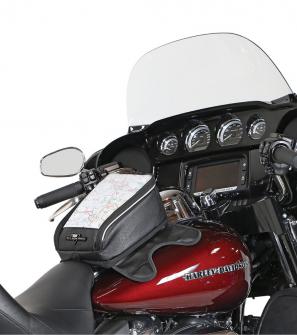 Route 1 Journey Highway Cruiser Magnetic Tank Bag on Red Harley Davidson Tank